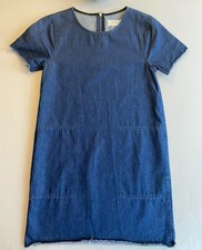 HUSH DRESS SZ 6 DENIM STYLE SHORT MINI FRAYED HEM SMART WOMENS LADIES SPRING