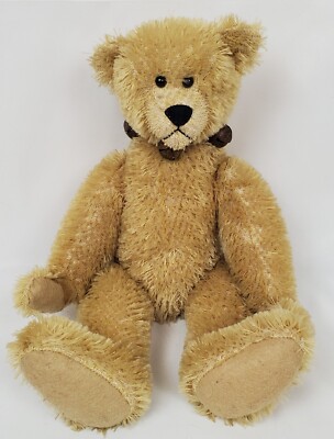 Jointed Teddy Bear Vintage Hearthside Collection Hump Back 16'' Light Brown Bells