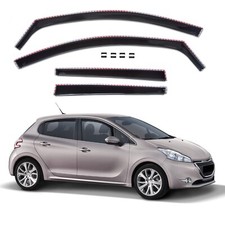 Windabweiser GP Regenabweiser Für Peugeot 208 2012-2019 4-Tlg Set Schwarz