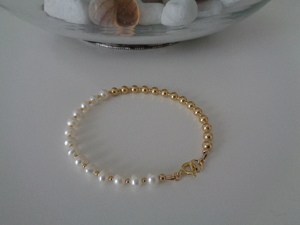 Armband 14K Gold Filled Gold Armband Perlen - Bild 4 von 4