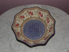 Polish Pottery Large 10-Sided Bowl! UNIKAT Signature Rembrandt Pattern!