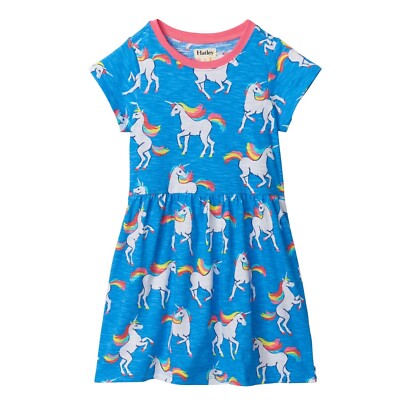 Hatley kurzärmliges Skater-Kleid mit Einhörnern  in den Größen 4-8 Jahre