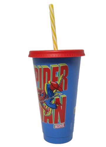 Taza de paja Marvel Spider Man regalo oficial superhéroe para niños bebidas de verano - Imagen 2 de 4