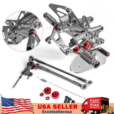 CNC Aluminum Rearsets Footpegs Titan-color For Honda CBR 600 RR RRA PC40 2009-22