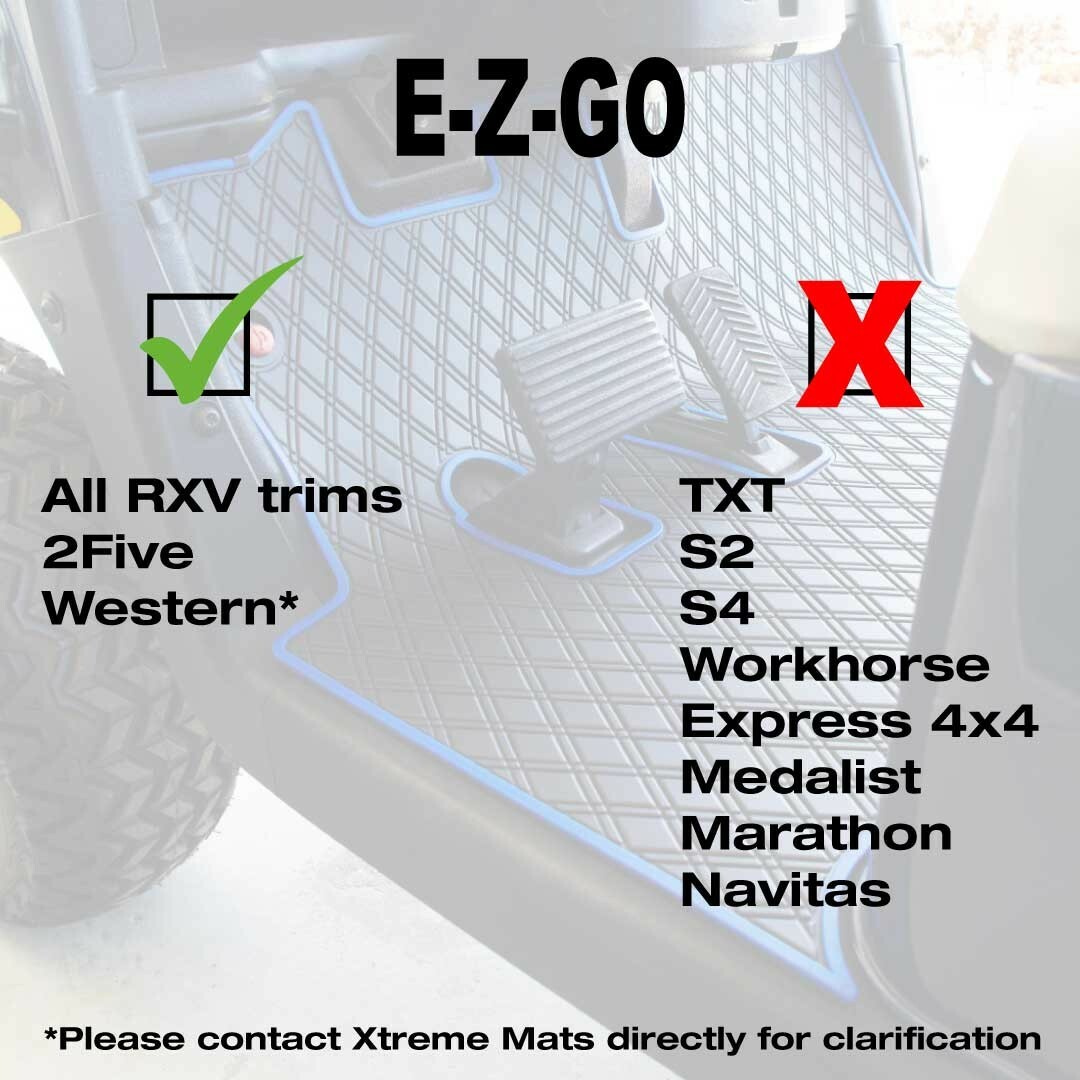 Xtreme Mats EZGO Golf Cart Mat Full Coverage Floor Liner GREY Fits RXV