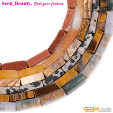 Wholesale Natural Square Assorted Gemstone Loose Beads Jewelry Making 15" Cuboid