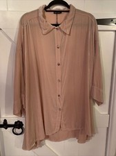 *grizas* Silk Velvet Swing Shirt Jacket Top Pink Size L New Bnwt Rrp £190