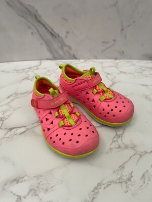 STRIDE RITE Phibian M2P  Sz 8 Toddler Pink Yellow Rubber Sneakers Water Shoes