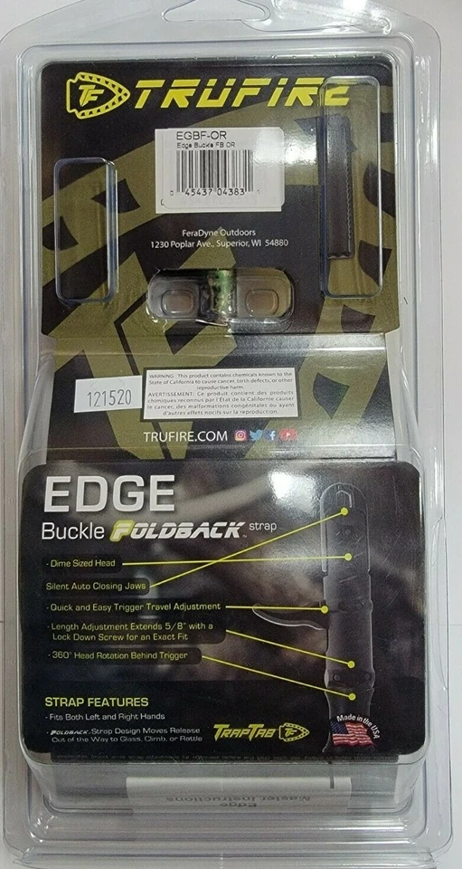 Tru-Fire Edge Buckle Foldback - ORANGE (EGBF-OR) - Image 2 of 2