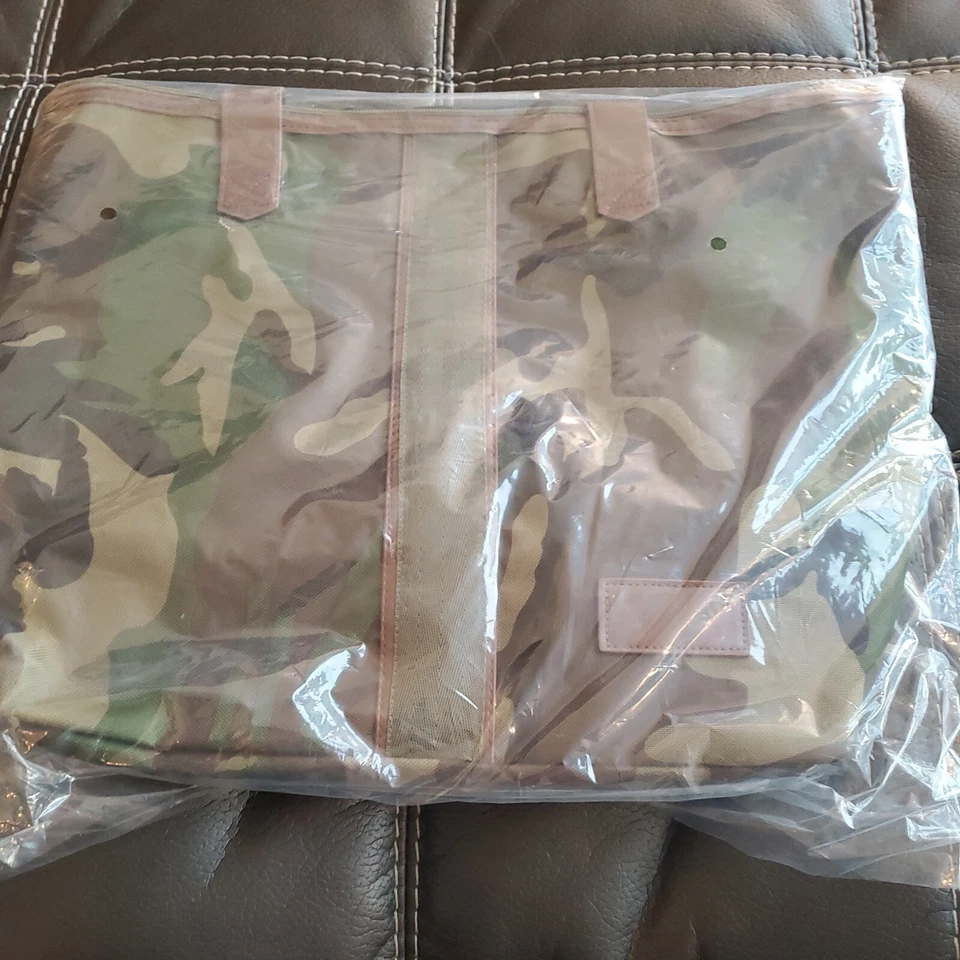 New Explorer 707 Green Brown Camouflage Canvas Lined Tote Bag Travel Bag Satchel - Image 3 of 4