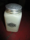 Vintage McKee Custard Uranium Glass Pepper Shaker IT GLOWS