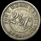 1881 Republica Colombia 2-1/2 Centavos DOS Y MEDIO World Coin KM# 179 Type 1 — photo 9