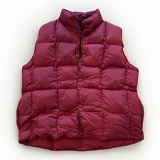 Vintage LL Bean Vest Mens L Red Goose Down Puffer Snap Insulated Winter Outdoor