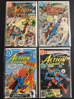 SUPERMAN’S ACTION COMICS #468 #471 #487 #513 - VINTAGE DC COMICS SUPERMAN LOT
