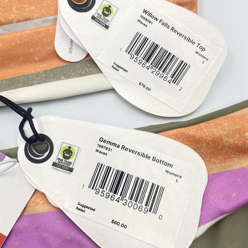 Conjunto de bikini Prana para mujer L Willow Falls reversible superior y parte inferior Gemma Foto 2 de 4