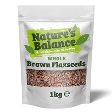 Whole Linseed Flaxseed 1kg Natural High Fibre Omega 3 Vegan by Natures Balance