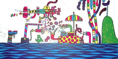 José GAMARRA: Child Utopia - Original LITHOGRAPH, 1967