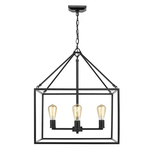 Golden Lighting 2072-4 Black Wesson 4-Light 21"W Chandelier - Picture 1 of 5