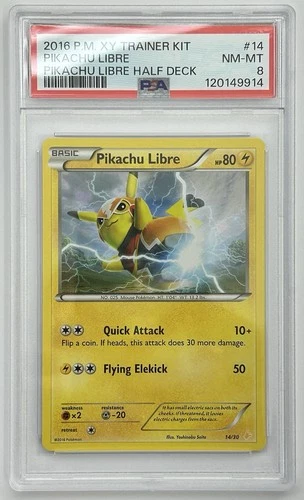 2016 POKEMON XY TRAINER KIT PIKACHU LIBRE HALF DECK #14 PIKACHU LIBRE PSA 8