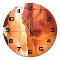 Runde Wanduhr Aus GehäRtetem Glas Glas-Wanduhr Canyon Schwarze Zeiger Fi60 Cm