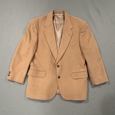 Vintage Camel Hair Blazer Mens 44 Beige Tan Sport Coat USA Two Button USA