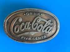 Vintage Drink Coca Cola Five Cents Belt Buckle