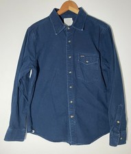 Men's Criquet Long Sleeve Button-Up Shirt Navy Made in USA Sz M