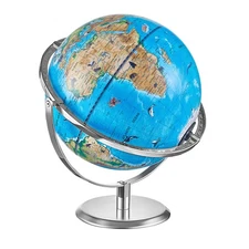 10" World Globe Earth Ocean Rotating AR World Map Geography w/ Stand
