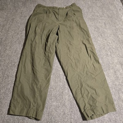 Vtg Nautica Clipper Pants Mens Size 38x30 Green Pleated Baggy Pockets Hong Kong
