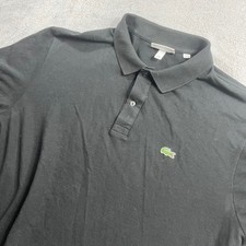 Lacoste Mens Slim Fit Polo Shirt Black Pique Short Sleeve Logo FR 8 US 3XL