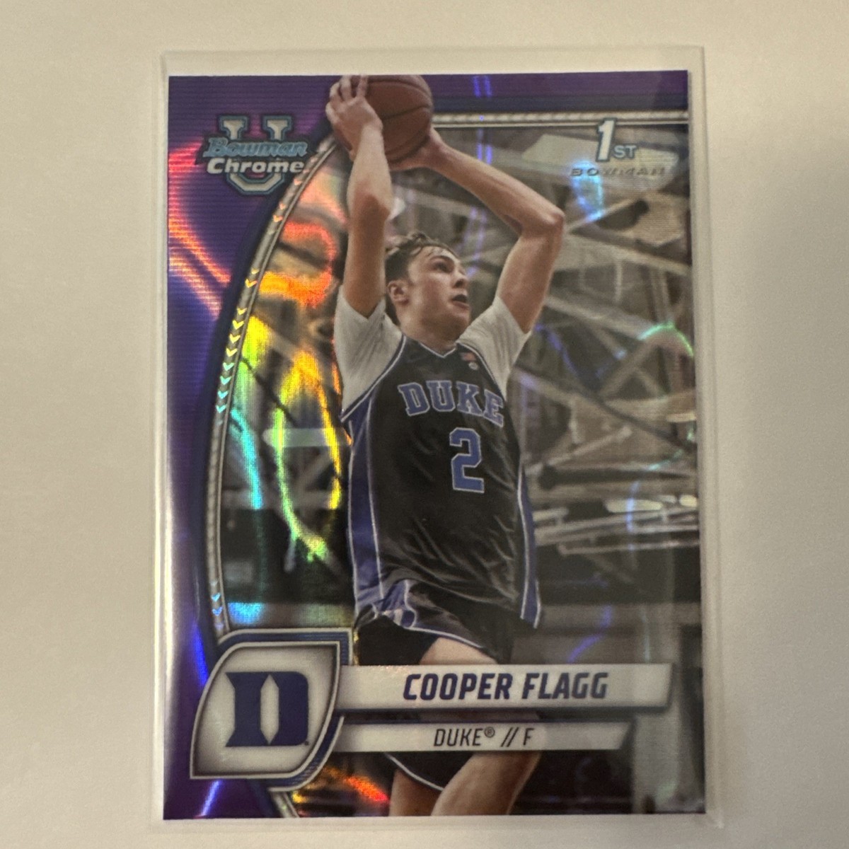 COOPER FLAGG 2024-25 BOWMAN U CHROME PURPLE WAVE REFRACTOR #16 RC 