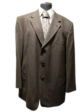 NWOT Vintage 80s-90s Made in USA Pierre Cardin Beige Houndstooth Wool Blazer 48R