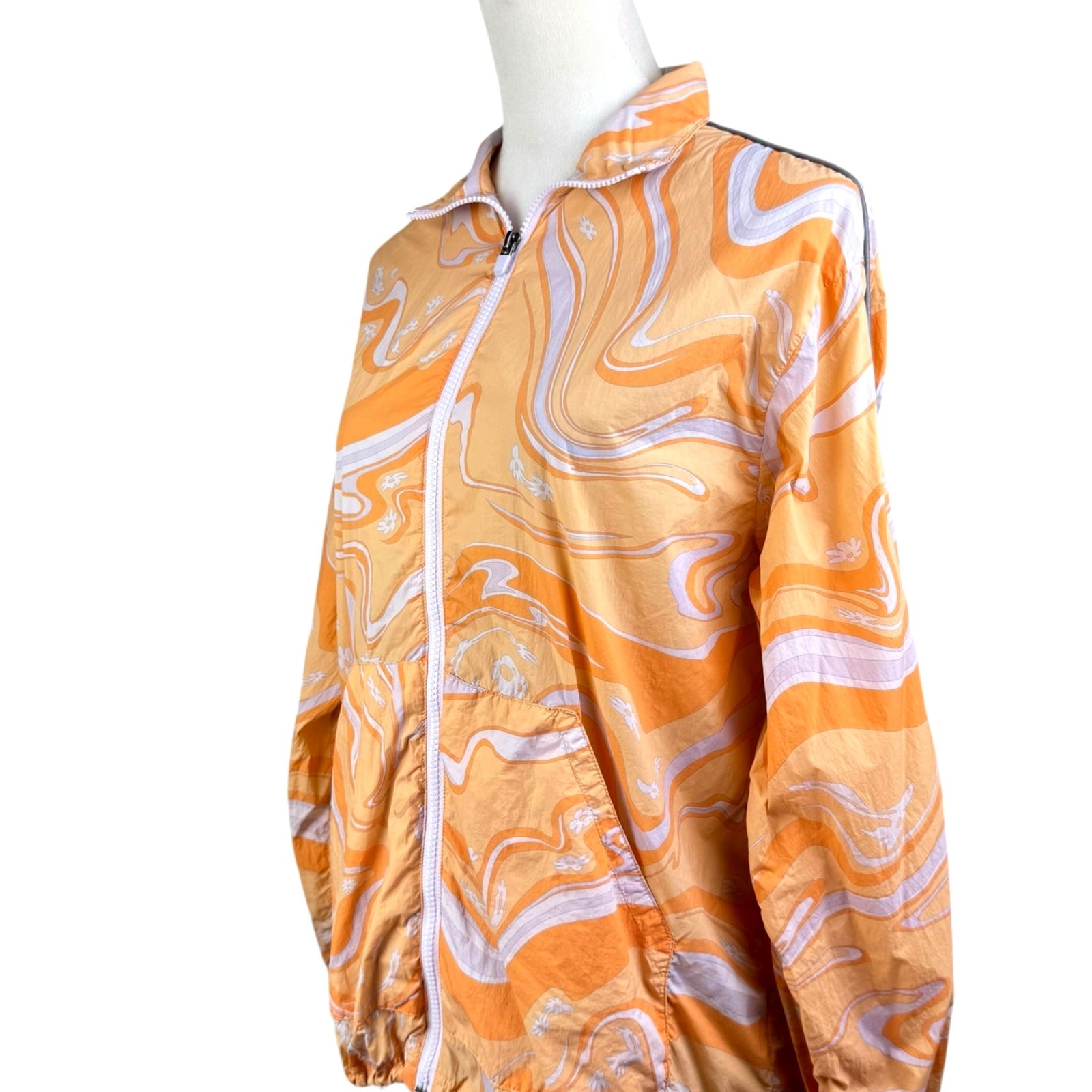 Fabletics XS Orange Packable Lightweight Zip Up C… - image 6