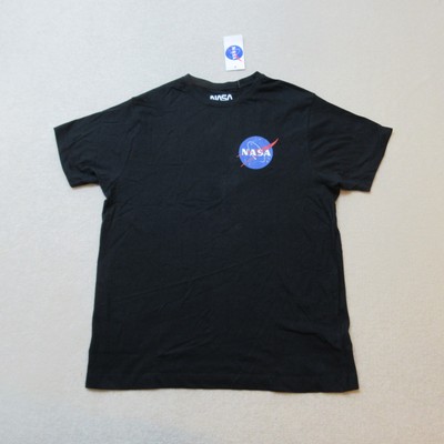 NASA Core Logo T-Shirt Herren XL Schwarz Kurzarm Freizeit Space Tee Neu mit Etikett
