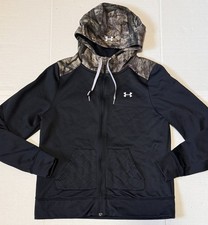 UNDER ARMOUR UA Storm - Women's Black Full Zip Sweatshirt Camo Hoodie - Large