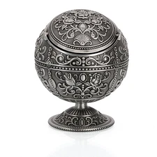 Vintage Windproof Ashtray with Lid Tabletop Portable Cigarette Ashtray for Ou...