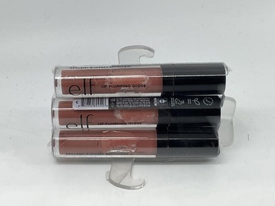 e.l.f. Lip Plumping Gloss Mocha Twist High-Shine Hydrating, 3 pack
