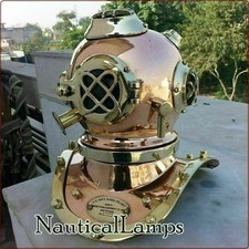 U.s Navy Mark V Brass Copper Diving Divers Helmet Collectible Deep Sea Item