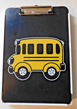 School Bus Plastic Clip Board File Folder/Hol...