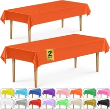 2 Rectangular Tablecloths Bpa-Free Plastic, 54 X 108 Inch, Dining Table Cloth, R