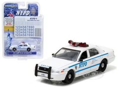 2011 FORD CROWN VICTORIA POLICE ''NYPD'' W/DECALS 1/64 DIECAST GREENLIGHT 42771