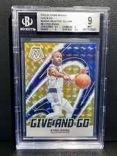 Kyrie Irving 2023-24 Panini Mosaic #8 Give and Go Gold Prizm /99 Beckett 9￼