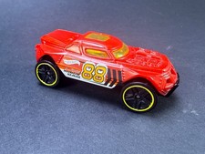 2018 HOT WHEELS RD-08 #88 RED 1:64 DIECAST 2 5/8" RACE CAR WITH YELLOW & WHITE