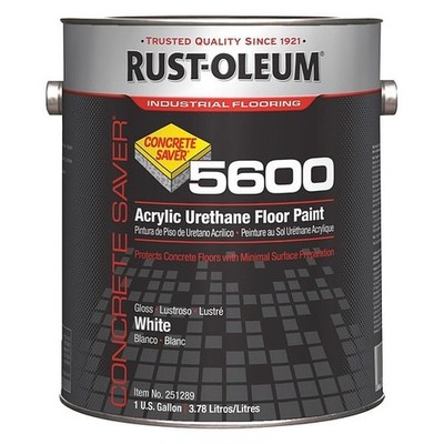 Rust Oleum Floor Paint 1 Gal White Gloss Urethane Concrete Coating Interior