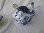 Allertons England Willow Gravy Boat Underplate 1903-1912 Blue Willow Relish Tray — photo 5