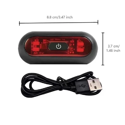 Bicycle Helmet Light Front/Rear Motorcycle Helmet Night Light USB Rechargeable - Picture 3 of 7