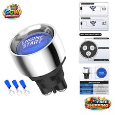 Heavy-duty 12v 50a Push Button Starter Switch With Blue Led For Vehicles