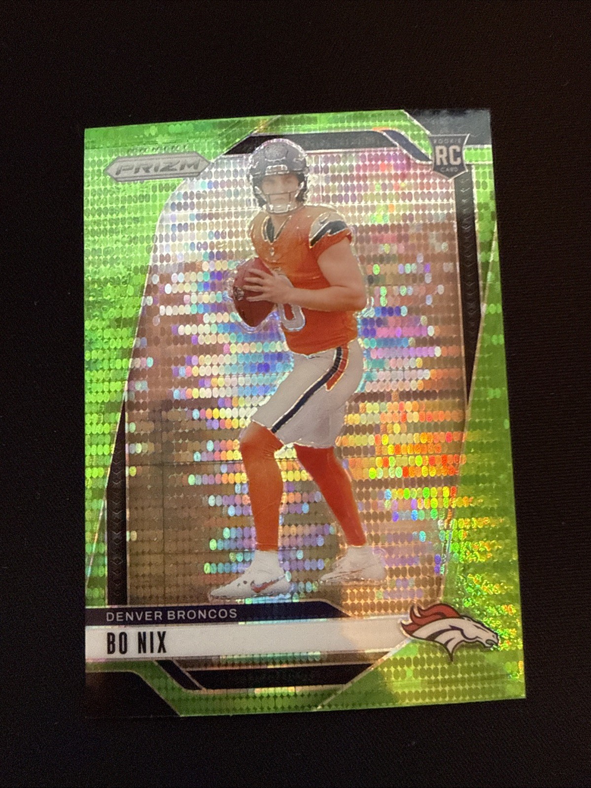 2024 Panini Prizm - Rookies Bo Nix #309 Neon Green Pulsar Prizm (RC)