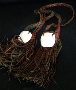 KYRA MINT-Ancient MOORISH Leather Talisman and Neolithic Shell Pendants - 1950'