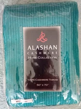 Alashan Turquoise Cashmere Throw, 50" x 70", NWT